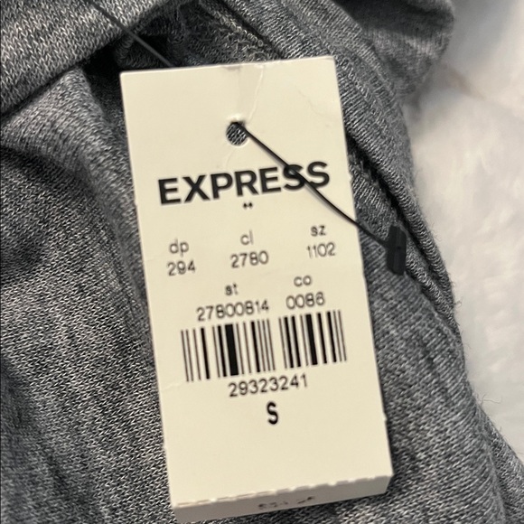 Express grey fitted mini long sleeve mock neck ruched dress NEW NWT size small - Picture 4 of 4